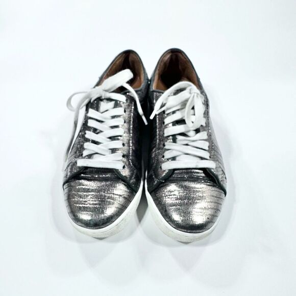 Frye Alexis low lace metallic snake skin sneaker 8
